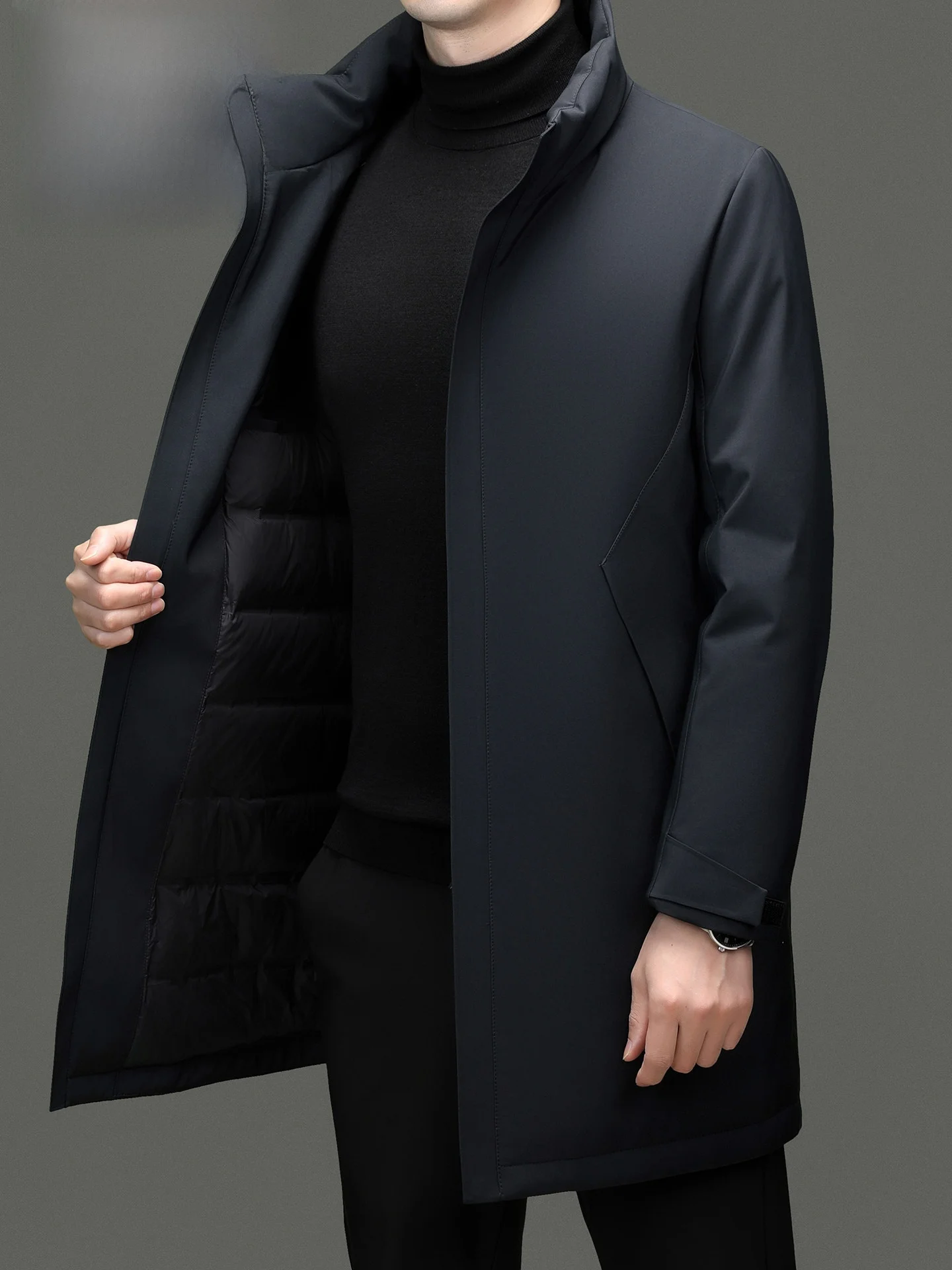 

Мужское шерстяное пальто Pierre Cardin, утепленное, из твидовой шерсти, с воротником, средней длины, деловое, повседневное, однотонное, осеннее