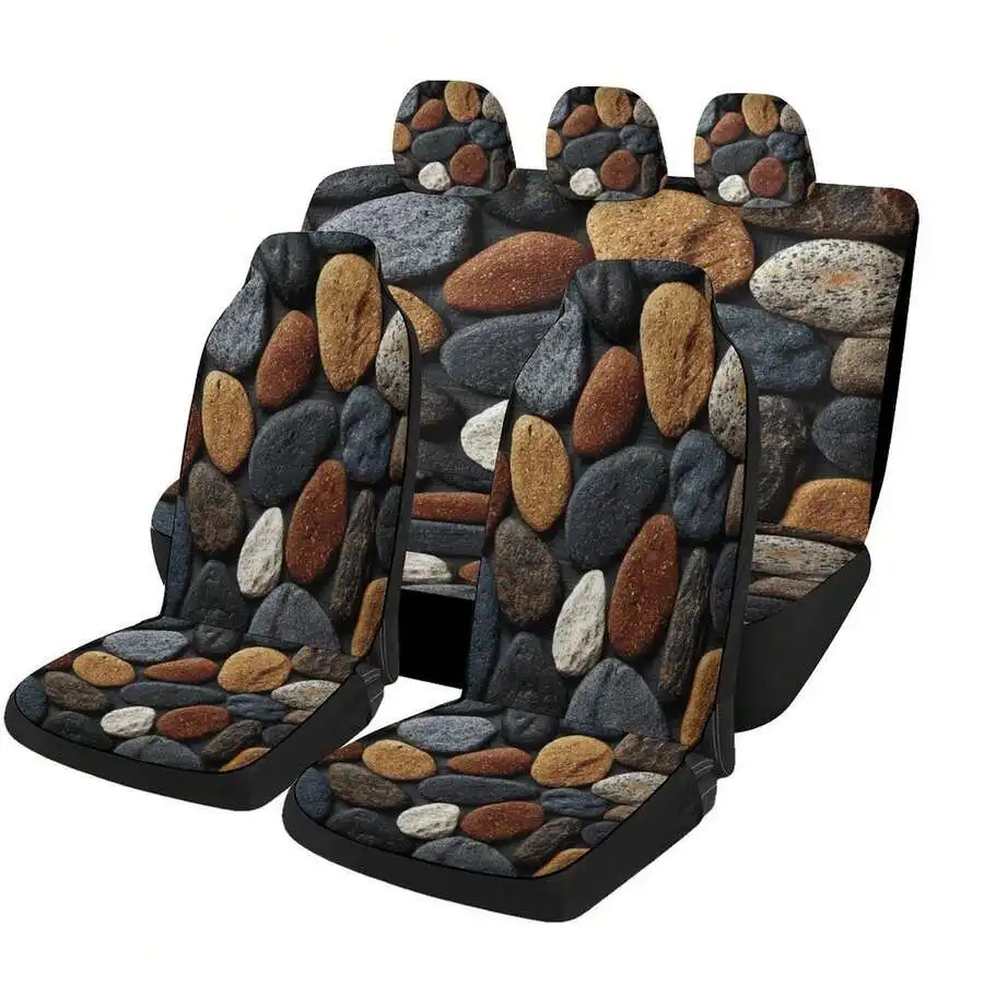 

Rock And Pebble Car Seat Cover Set For Most Cars 2 Front Covers Unisex All Seasons