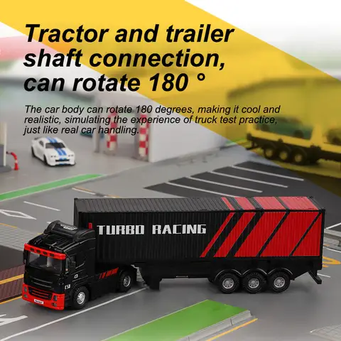 Turbo Racing C50 1:76 Full Proportional 4WD RC Semi-truck Tractor Trailer & P81 2.4Ghz 10Ch Control For Boys' car toys