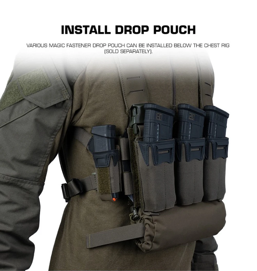 Taktische Brusttasche mit Modularem, Skalierbarem MOLLE-Frontpanel, Atmungsaktive HX-Weste für Outdoor-Jagd und Airsoft – Detail 14