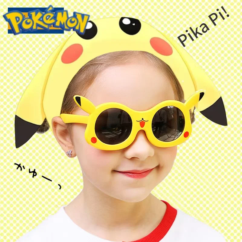 Anime Pokemon Sunglasses Pikachu Model Cartoon Glasses Children Boys Girls Sunglasses Cute Decoration Kids Toy Birthday Gifts