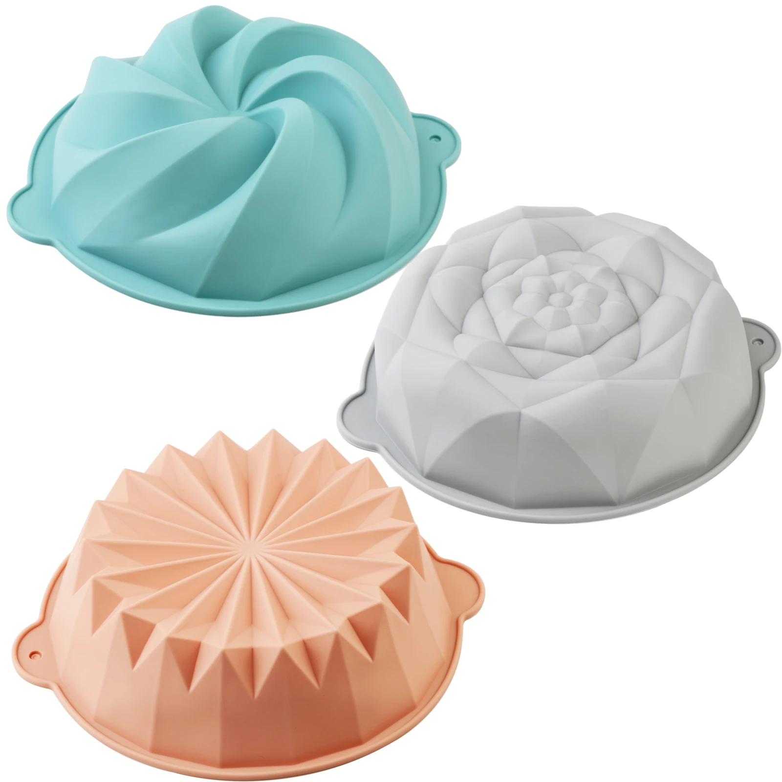 

3-Pack round Silicone Cake Molds Non-Stick for Jelly Cake Cheese Cake Strawberry Tart Brownie Pie Making Kitchen Baking Tools