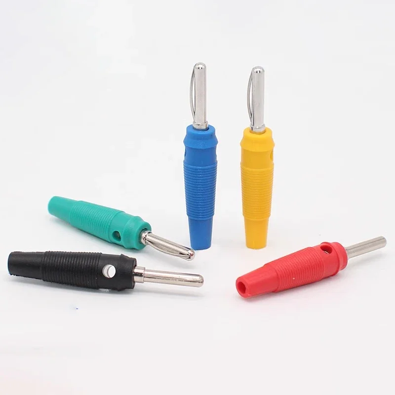 قابس الموز القابل للتكديس عالي التيار 4 مم مع وصلة لولبية وغلاف معزول