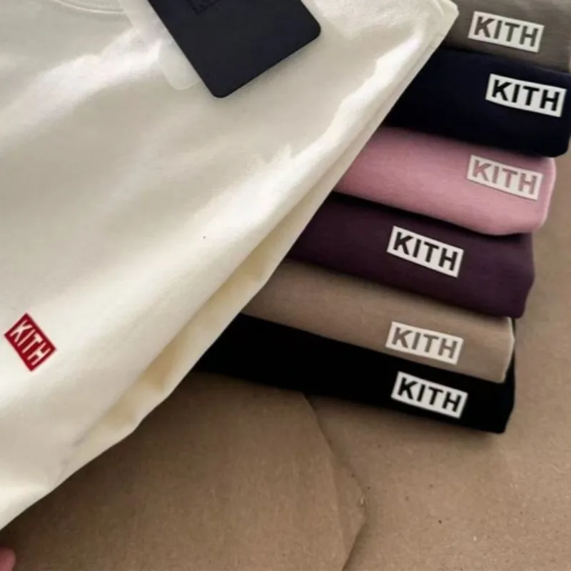 2026 New KITH Box Letter Logo Print T Shirt Men Women High Quality Fashion Casual T-shirt Tops Tees