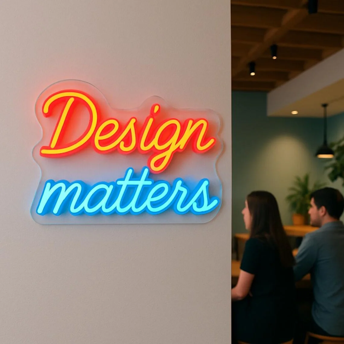 Design Matters Neon Sign for Media Studio Office Company Wall Decor