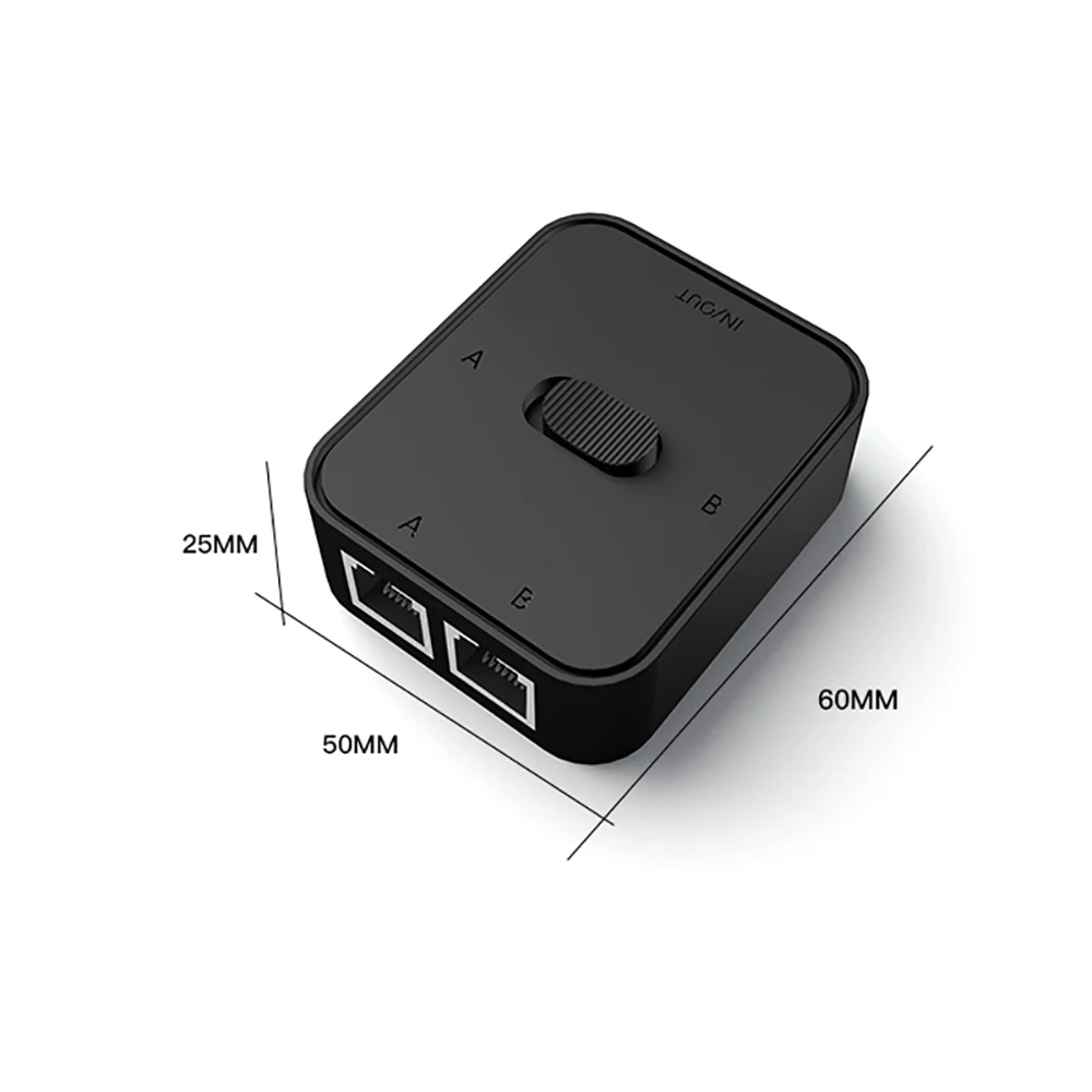 2 포트 기가비트 네트워크 스위치, 1000Mbps Cate 6 RJ45 스플리터 익스텐더 이더넷 어댑터, 무전원 1-in-2-out 2-in-1-out 커넥터