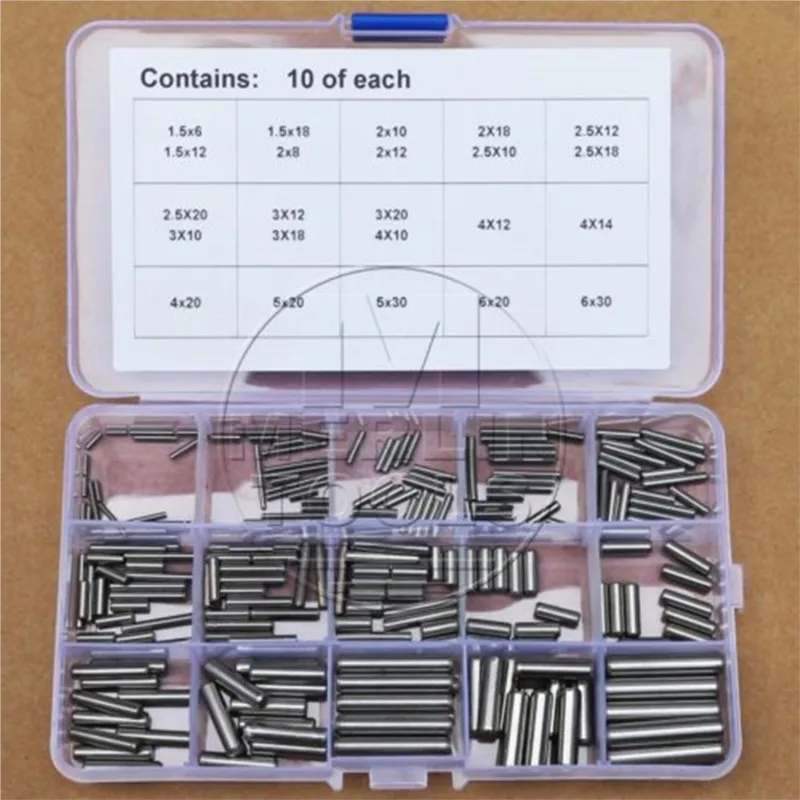 【230Pcs/Box】Roll Pins Spring Pins Assortment Kit Metric Hollow Pin Set 304 Stainless Steel 1.5 2 2.5 3 4 5 6mm Dowel Pin Rod Kit
