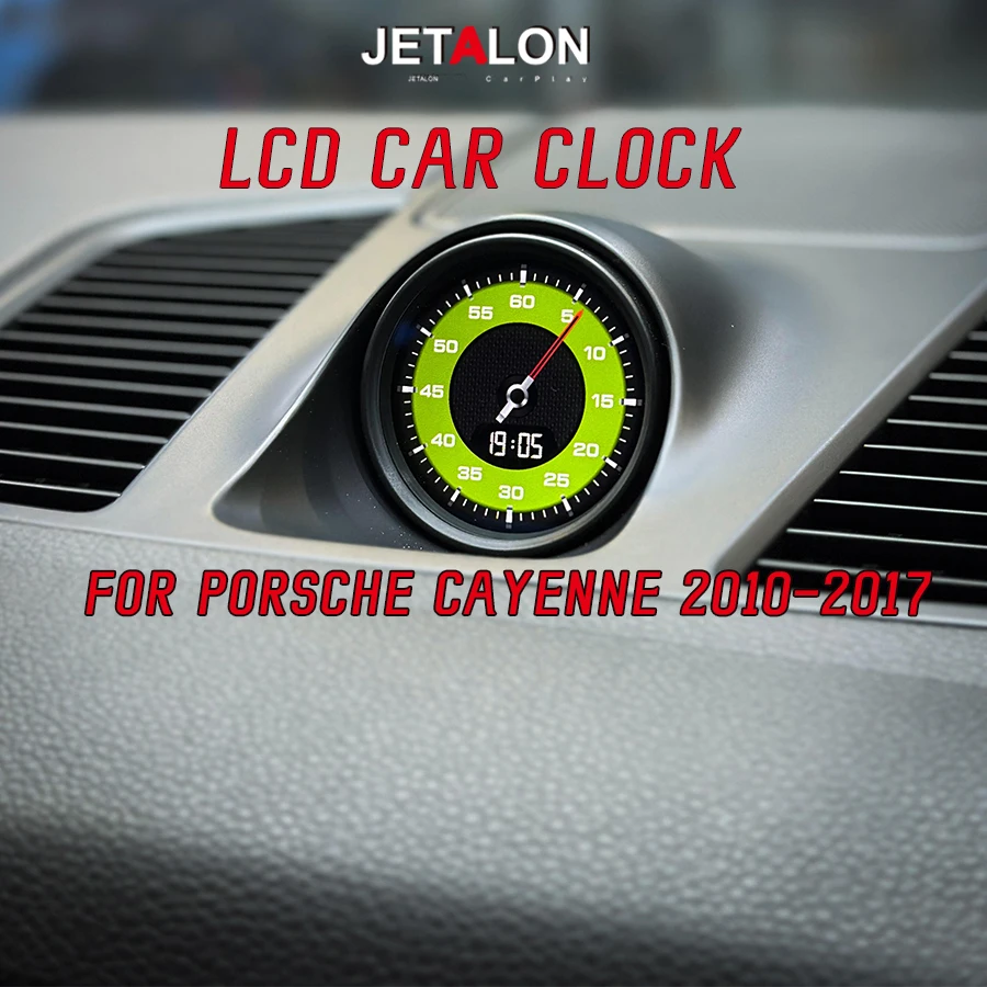 Car Sport Stopwatch For Porsche Cayenne 2010-2017 Interior Upgrade Clock Accessory New Factory Style Multifunctional LCD Chrono
