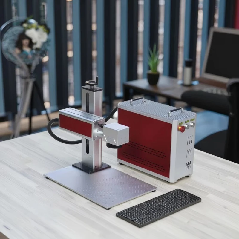 50W Enclosed Fiber Laser Marking Machine With Lifting Column For Carbon Steel Permanent Marking Durable Marking Source Factory