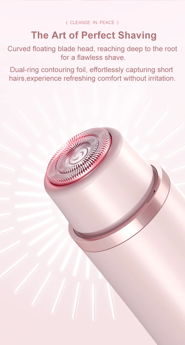2-in-1-Elektrorasierer für Damen, Bikini-Trimmer, Gesichtsrasierer, Haarentfernung für Achselhöhlen, Beine, Damen-Körpertrimmer, wasserdicht, schmerzlos – Detail 6