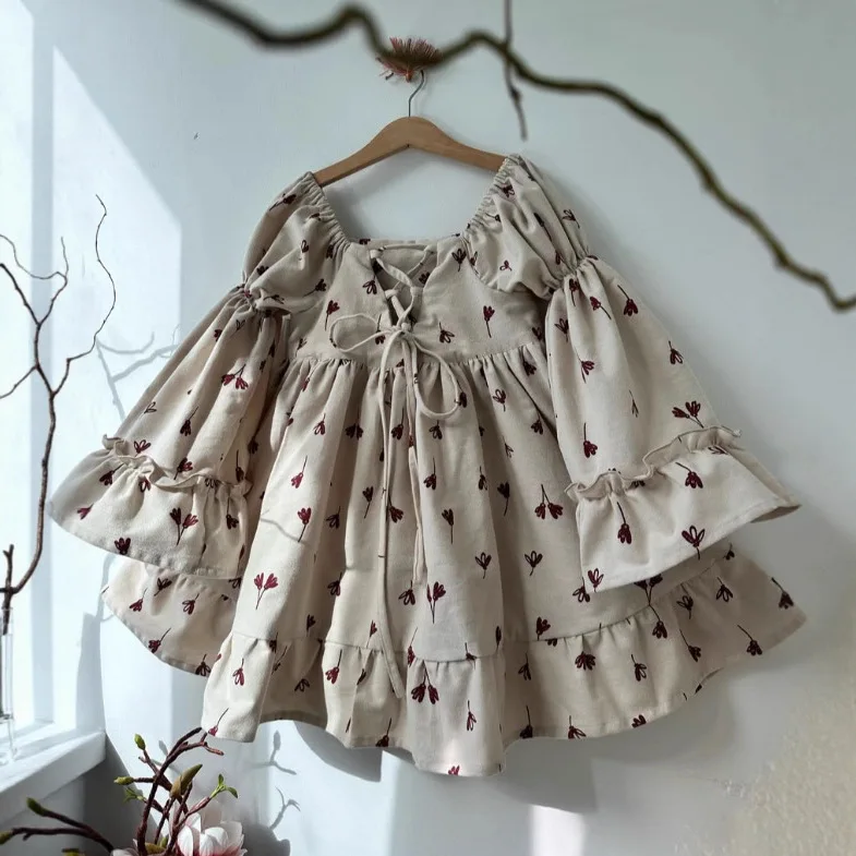 2025 Baby Girl Spring and Autumn New Style Long Sleeve Fashion and Beautiful Kids Outwear Comfortable Dress