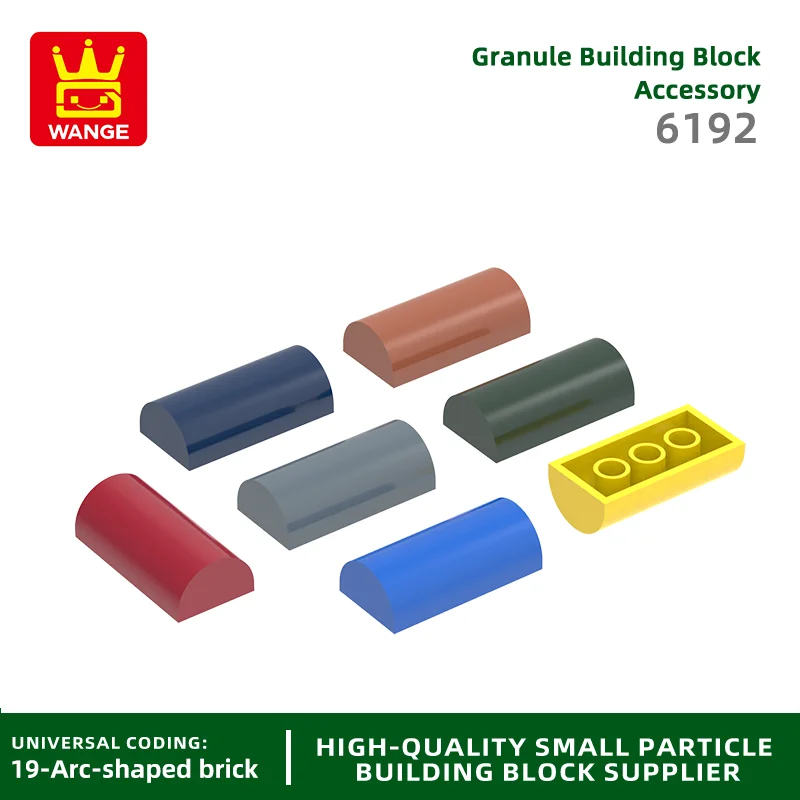 Wange 15Pcs/lot 6192  Slope Curved 2x4 Building Blocks MOC Accessories Compatible Bricks Children Toys Gift Box