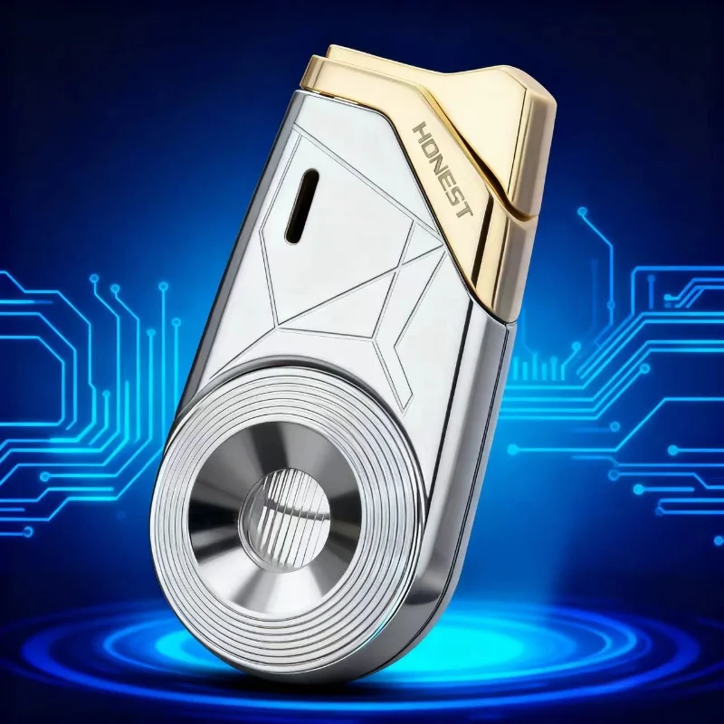 

HONEST креативная ветрозащитная газовая горелка с синим пламенем, бутановая газовая зажигалка, видимое газовое окно, портативные зажигалки для сигар, мужские подарки для курения
