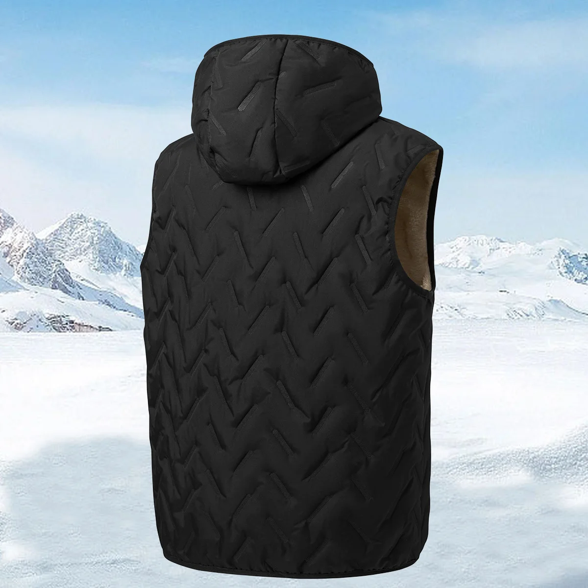 Men's autumn and winter two-piece thickened fleece hoodie vest, comfortable and warm, suitable for daily life, shopping, travel