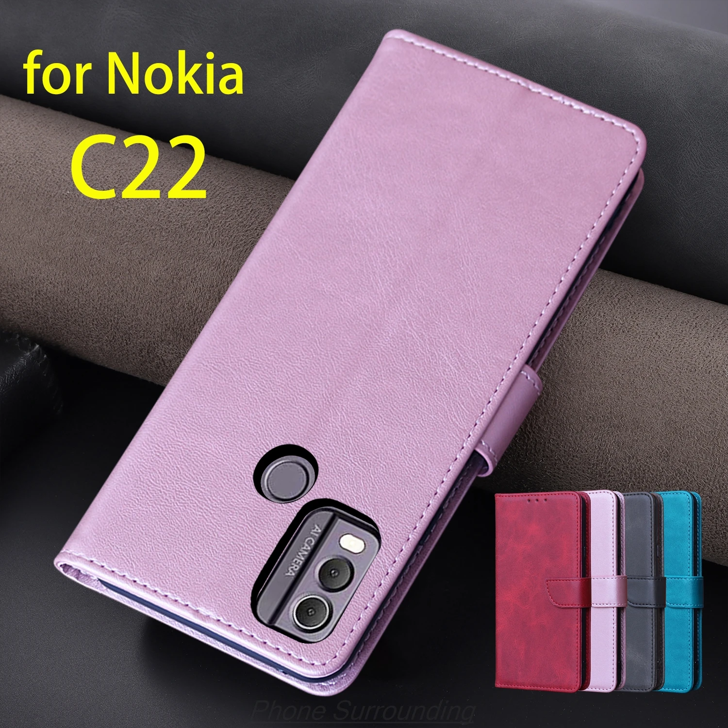 

Wallet Flip Cover Pu Leather Case for Nokia C22 Card Holder Phone Bags Protective Holster Capa Fundas Coque