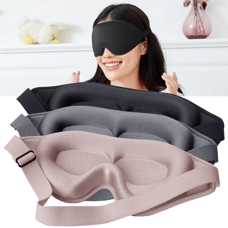 

3D Sleep Mask Natural Blackout Sleeping Eye Mask Deepened Memory Foam Eye Cover Eyeshade Night Travel Breathable Eyes Patch