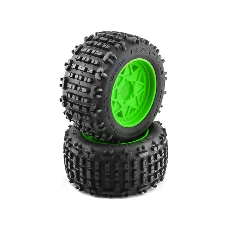 4Pcs 152mm 1/8 1/10 Monster Truck Tire with 12/14/17mm Wheel Hex for TRAXXAS Sledge E-Revo ARRMA KRATON Outcast,Green