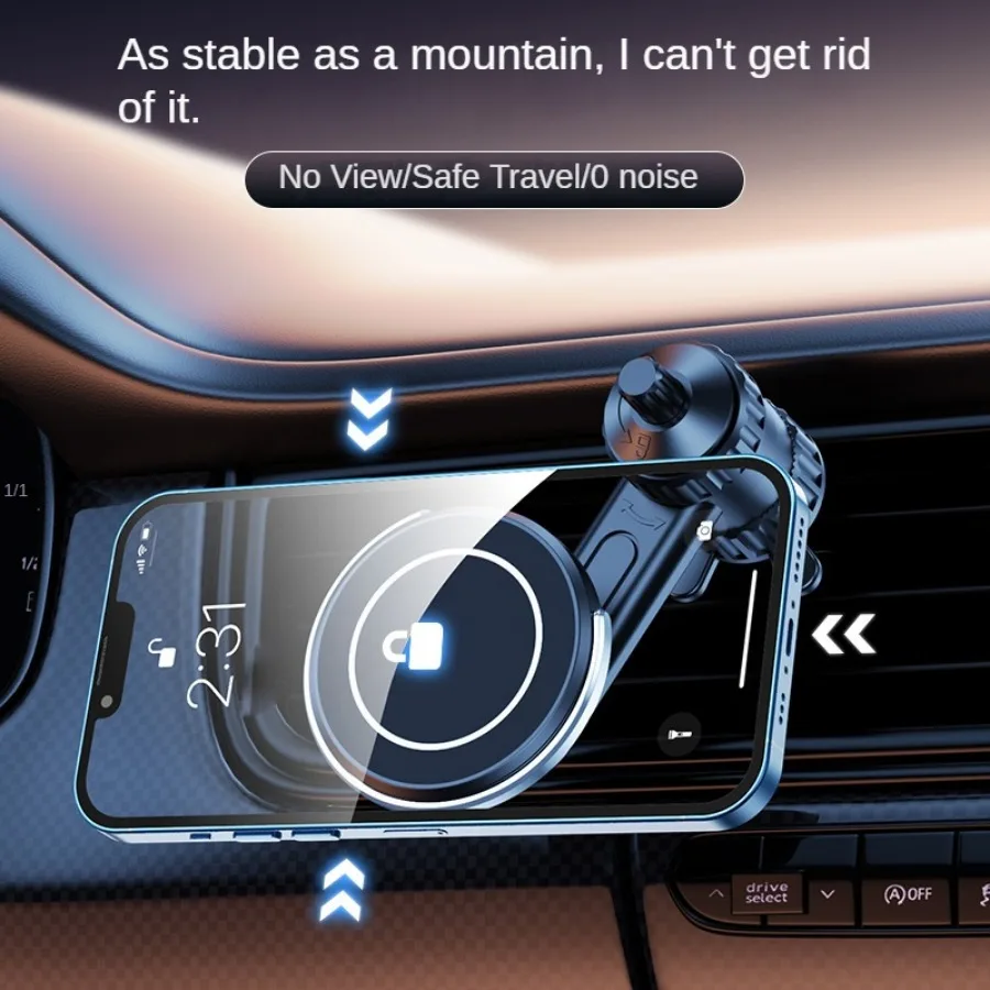 MagSafe-Compatible Car Mount for iPhone 15/14/13/12 Series - Air Vent Grip, 40 Magnets, Adjustable & Protective Design