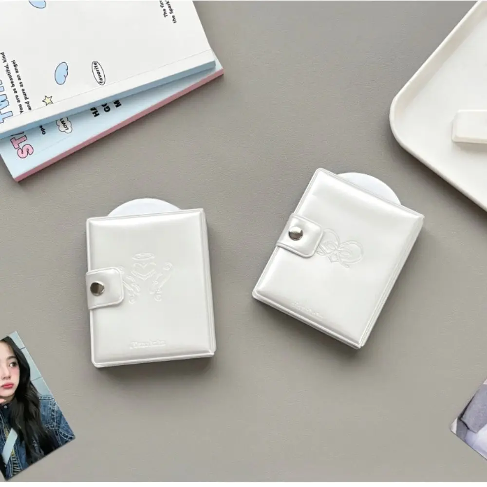 New 3 Inch Photocard Binder Album 32 Pockets Pearl White Mini Photo Album PVC Kpop Photo Card Book Holder