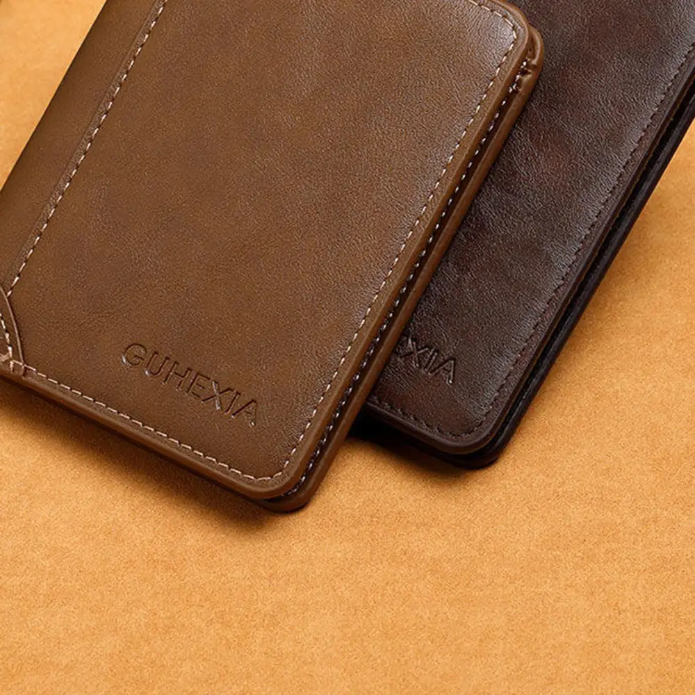 

Men's Wallet Leather Billfold Slim Credit Card ID Holder Short Male Purse High Quality Business Foldable Wallets Cards Money Bag