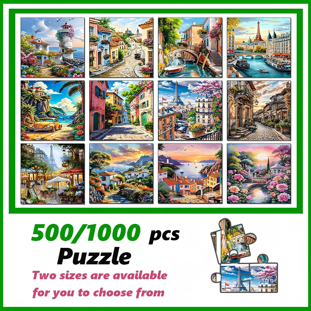 Un puzzle de haute qualité de 500/1000 pièces, parfait pour les adultes, est un jeu familial amusant qui aide à soulager le stress et est idéal pour les anniversaires.