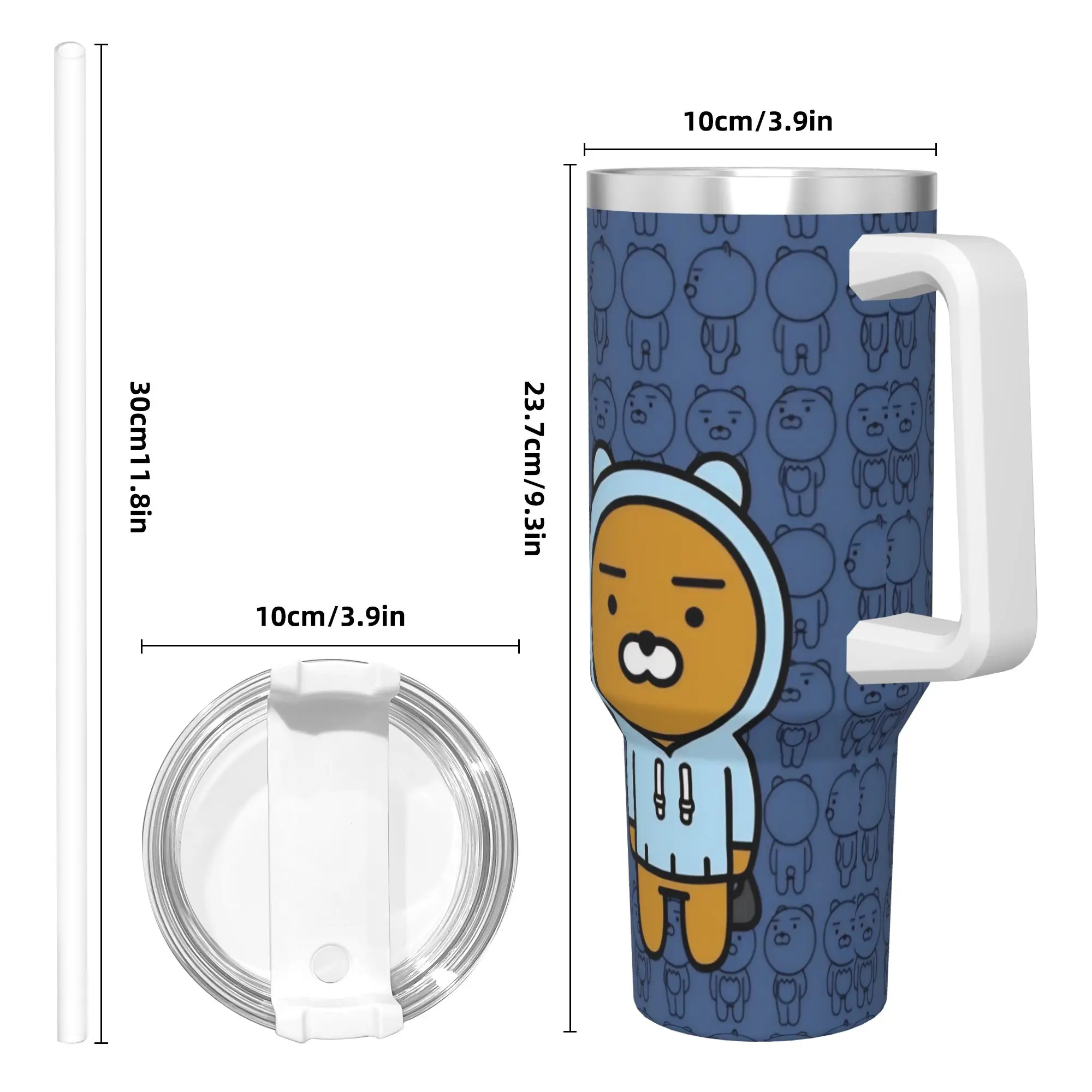 بهلوان من الفولاذ المقاوم للصدأ K-Kakaos F-Friends Ryan أكواب حرارية معزولة للمشروبات الساخنة أكواب السيارة تصميم السفر زجاجة ماء