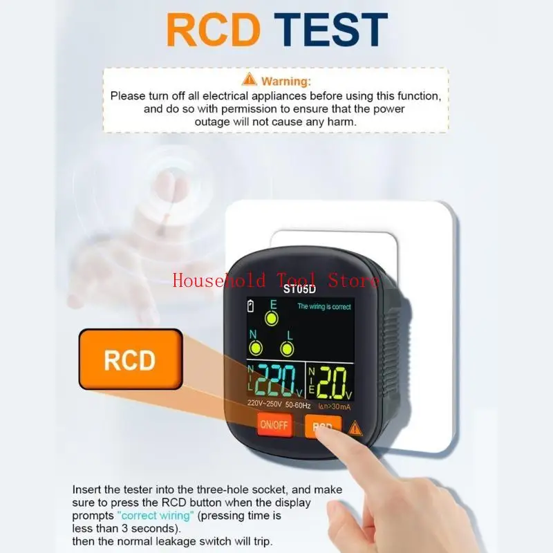 

Upgraded Socket Tester Outlet Tester RCD GFCI NCV Test Outlet checker EU US UK Plug Ground Zero-Line 30mA Socket Tester