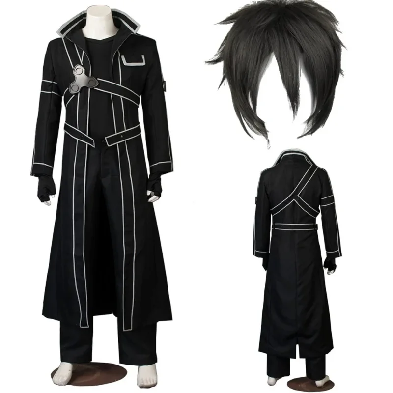 Anime Sword Art Online Cosplay Costume Kirito Kazuto Kirigaya Jacket Shirt Pants High Quality Any Size Outfit Custom Made