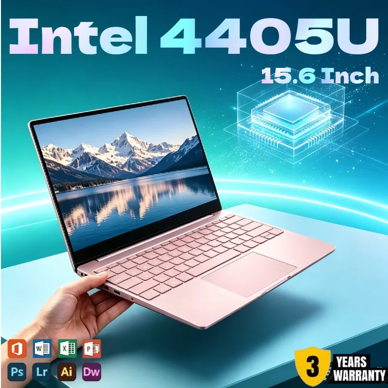 15.6 Inch Slim Business Laptop Intel 4405U, 120Hz High Refresh IPS Screen 32GB 2TB SSD Built-in Backlit Keyboard