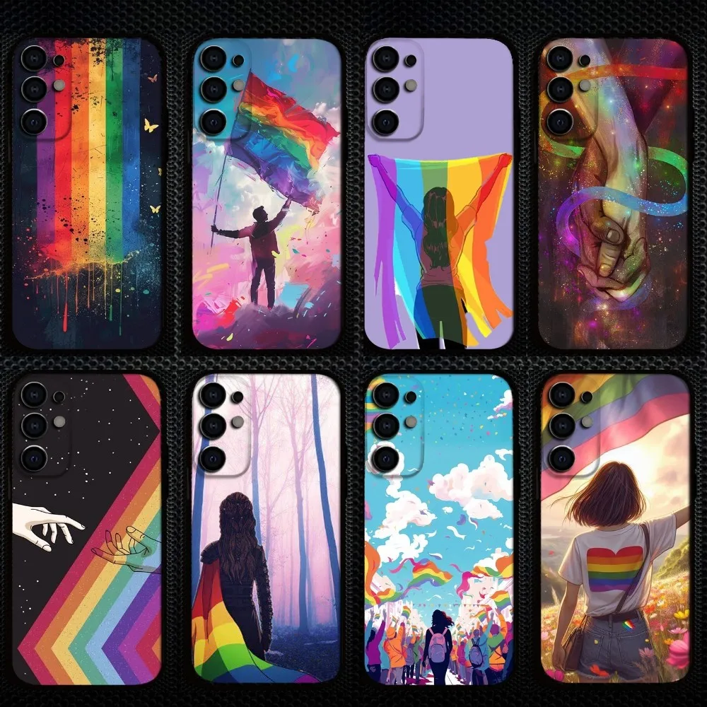 

LGBT Art Rainbow Flag Painting Phone Case For Samsung S25,S24,S23,S22,S21,S20,Plus,Fe,Lite,Others Black Cover