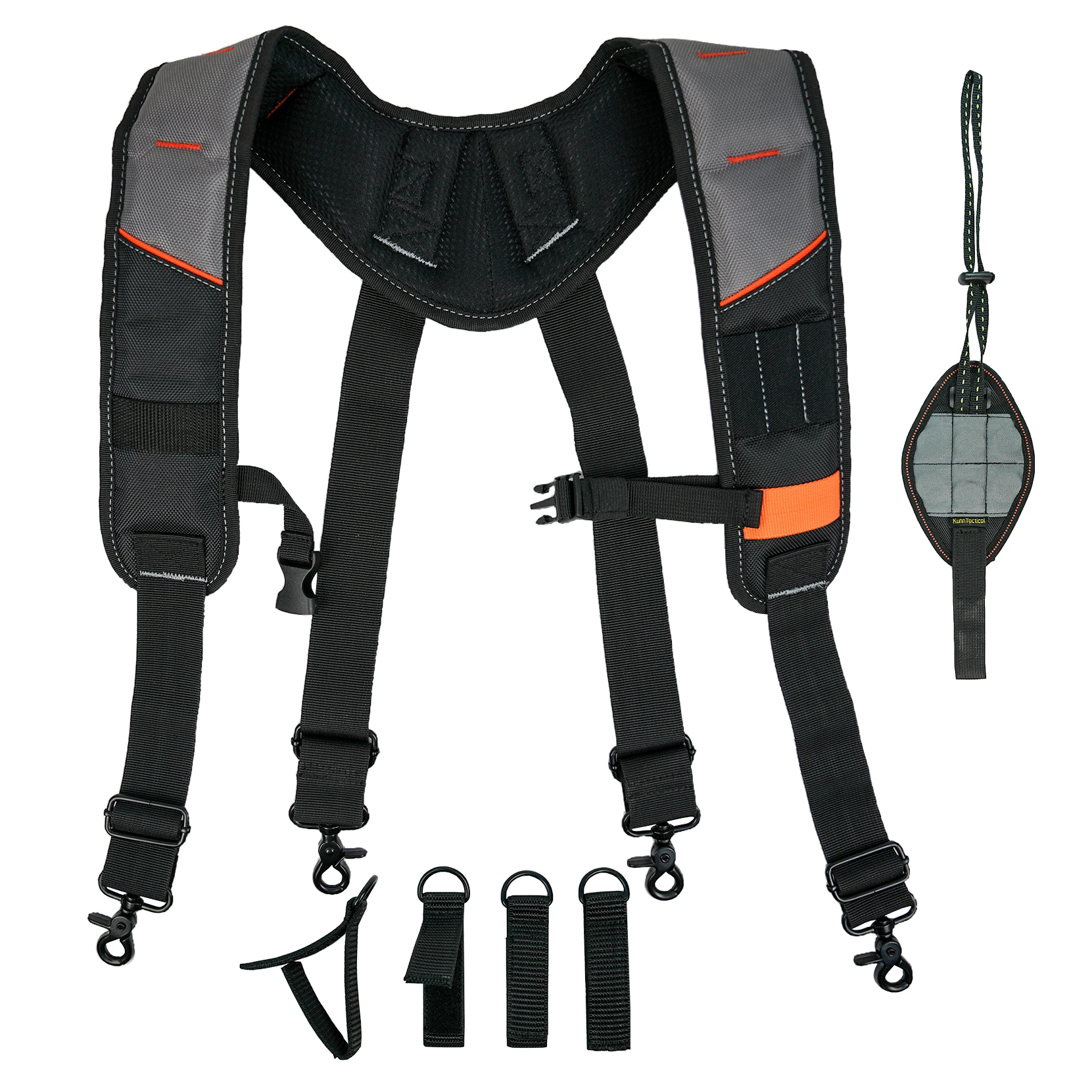 KUNN Tool Belt Suspenders for Men with Magnetic Wristband,Heavy Duty Work Suspender