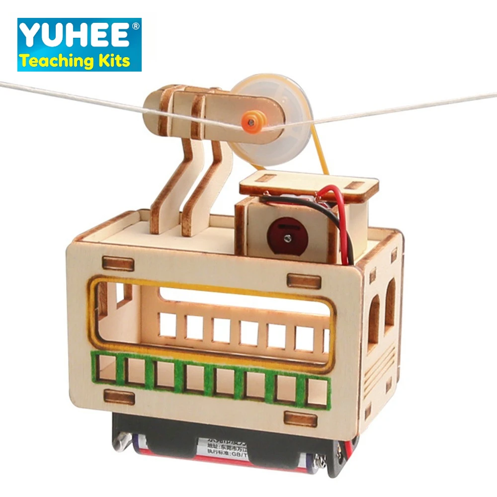 

DIY Wooden Outdoor Cable Car Kit | Sightseeing Car Style STEM Science Experiment Model Toy for Kids & Students