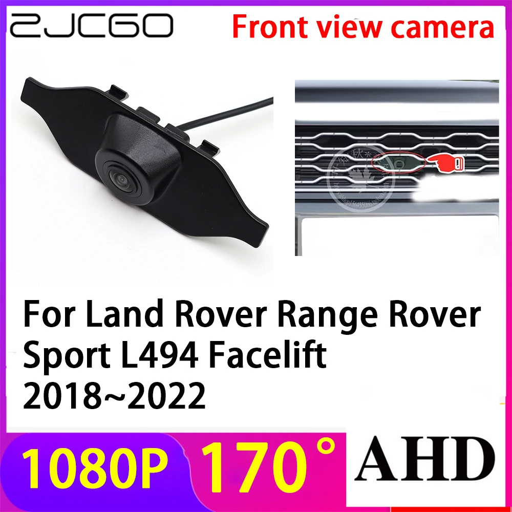 

ZJCGO AHD 1080P LOGO Car Parking Front View Camera Waterproof for Land Rover Range Rover Sport L494 Facelift 2018~2022