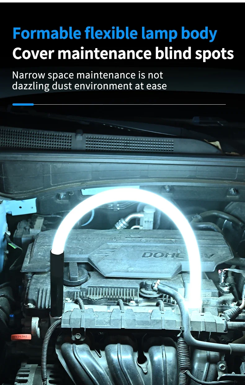 73 cm flexibles Silikon-LED-Lichtband, hohe Lumen, LED-Taschenlampenstab, professionelles Arbeitslicht, tragbares Werkzeug für die Autoreparatur – Detail 5