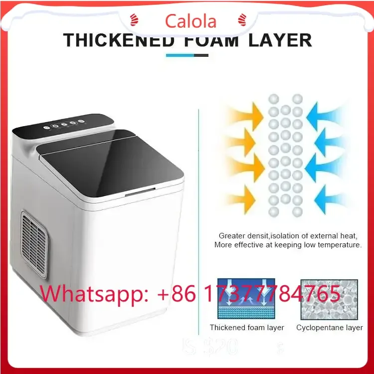 Touch Screen Control Portable Ice Maker 2025 Hot Sale, 26lbs Daily Output, 9pcs Ice in 6 Mins Fast Making