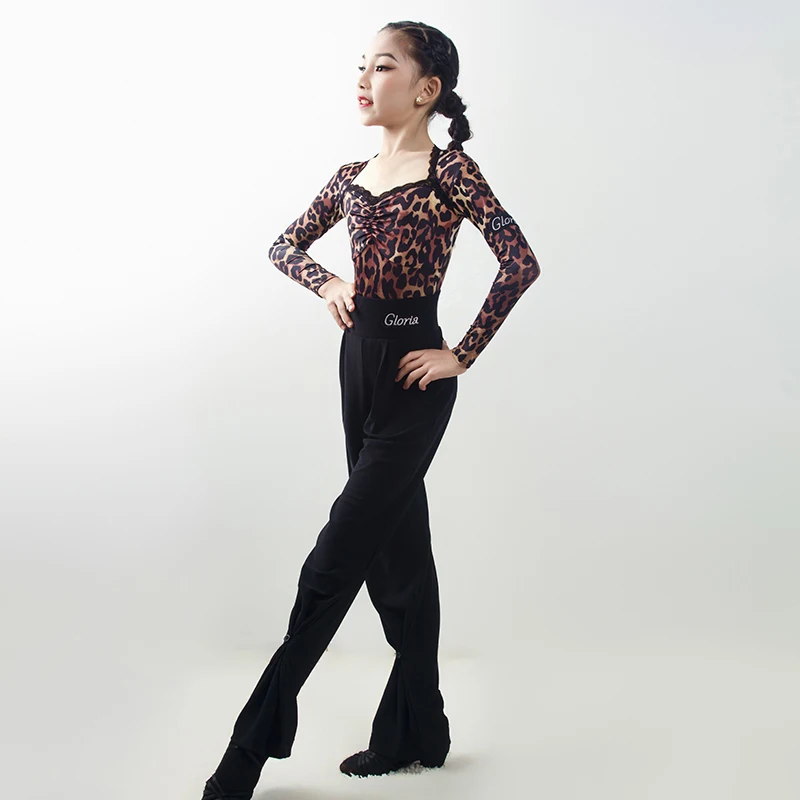 ممارسة الرقص اللاتينية ملابس فتاة سوداء سليم صالح الرياضة الرقص السراويل الاطفال التانغو السامبا سروال التدريب التانغو ملابس الرقص XH2980