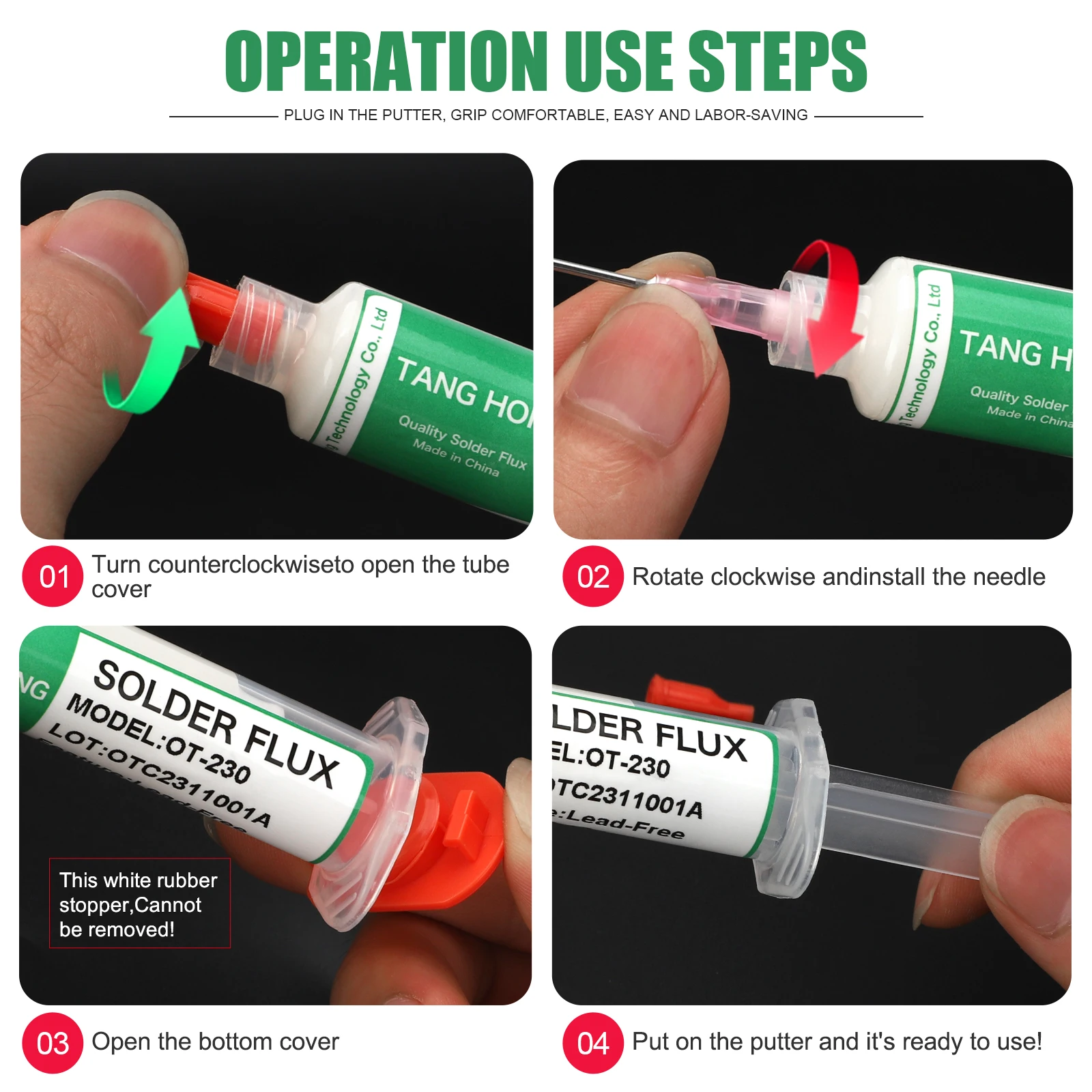 10cc Welding Flux For Soldering Lead-free Syringe Solder Tin Paste New Type OT-230  Grease Computer Chips Phone LED BGA SMD PGA