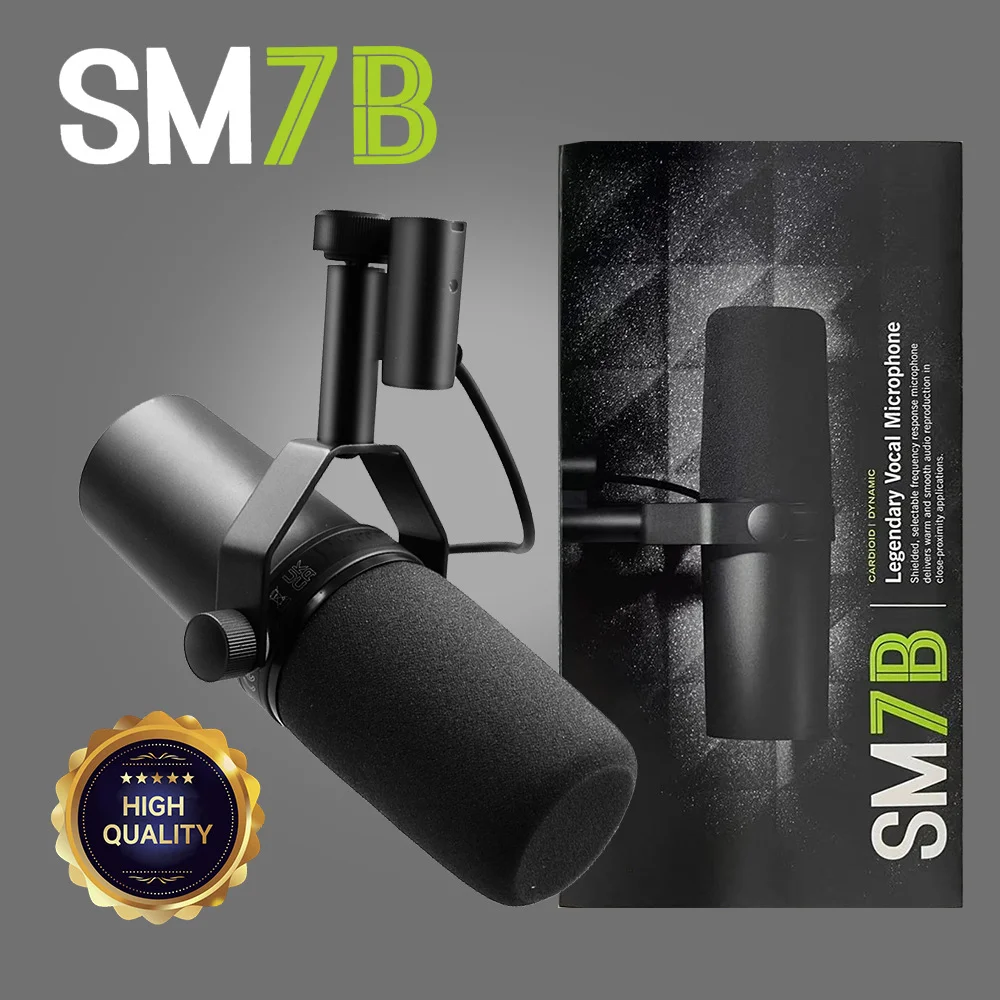 New SM7B Professional Dynamic Cardioid Microphone For Live Vocals Recording Performance Studio Selectable Frequency Response Mic