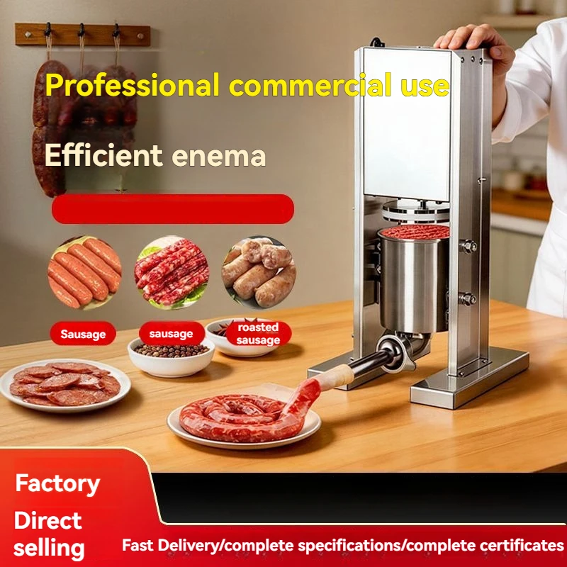 Commercial Canteen Electric Sausage Stuffer 304 Stainless Steel Foot Pedal Sausage Filling Maker for Dry Sausage Processing
