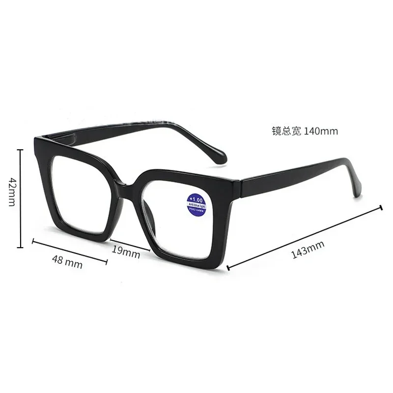 Neue Mode Großen Rahmen Farbige frauen Presbyopie Brille HD Multi Farbe Vielseitig Langlebig Unisex Anti Blaues Licht Gläser – Detail 5