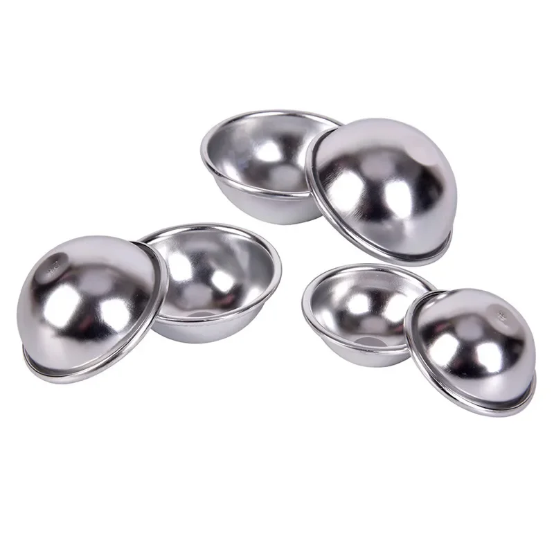 DIY Bathing Tool Aluminium Alloy Bath Bomb Molds Semicircle Sphere Bath Mold Salt Ball Homemade Crafting Gifts Mould 6pcs/set