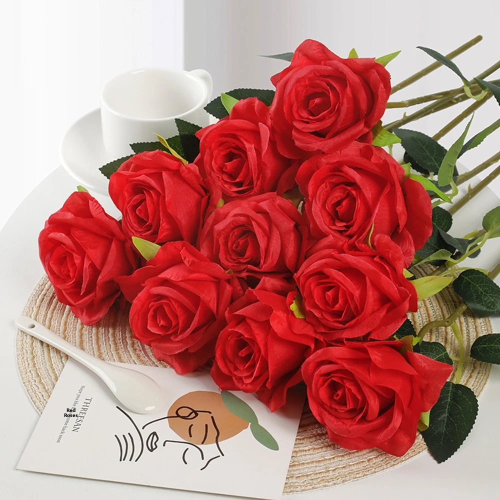 5 Stück Neue 10 Farben Künstliche Rosen DIY Partydekoration Festivalzubehör Künstliche Blumen Kleine Rosen Heimdekoration – Detail 7