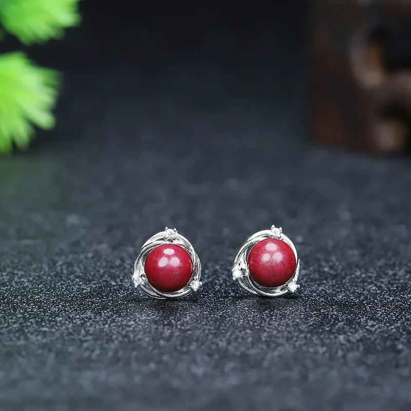 

Boutique Purple Gold Sand Inlaid Stud Earrings Women's