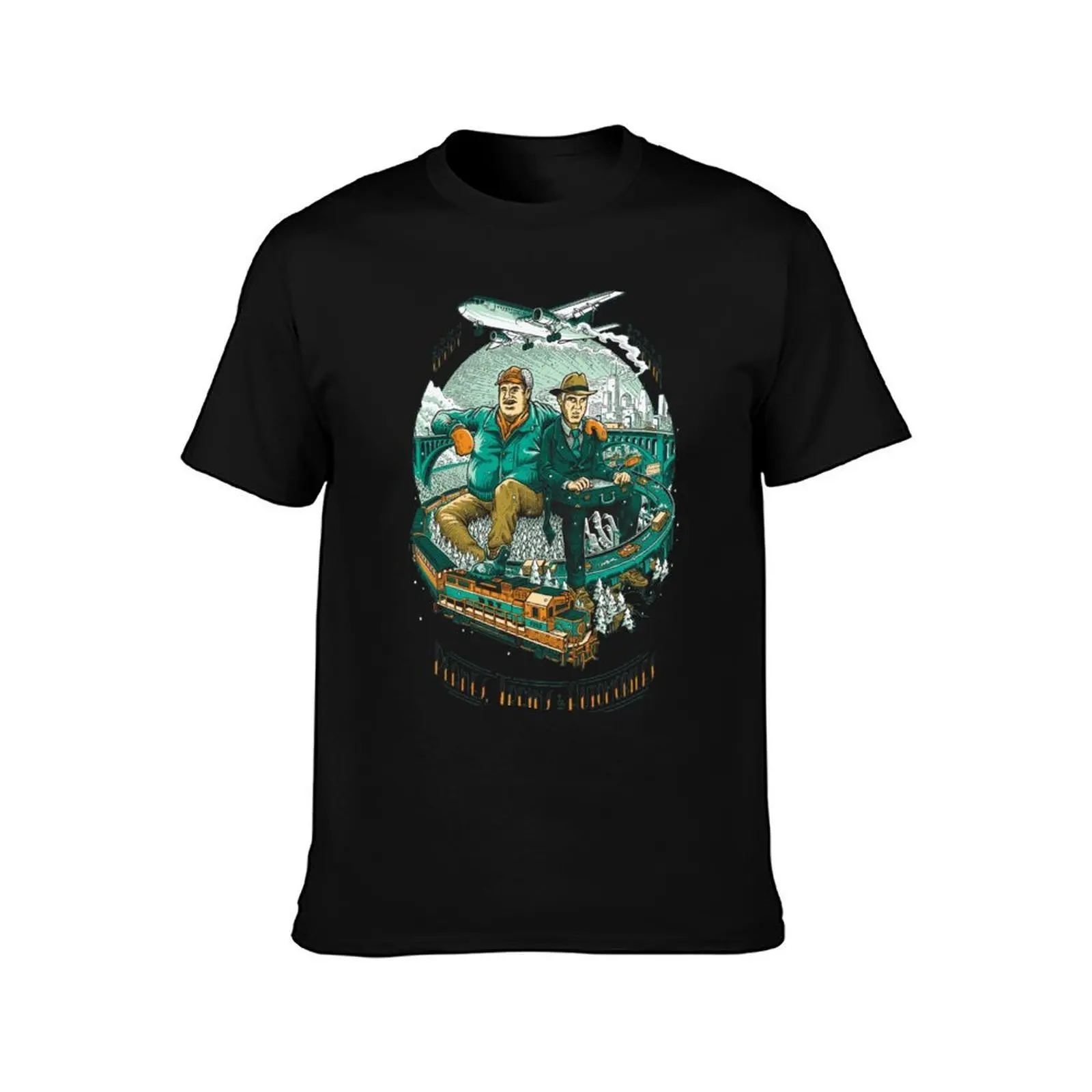 planes trains and automobiles T-Shirt Casual Pattern Print Tee Shirt T-Shirt