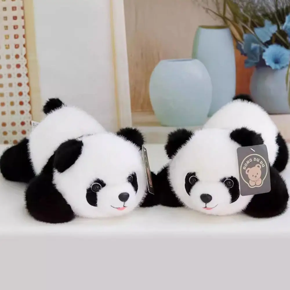 

Plushie Sitting Posture Panda Plush Toys Fluffy Crouching Posture Panda Stuffed Doll Lovely 25cm Soft Panda Plush Doll Children