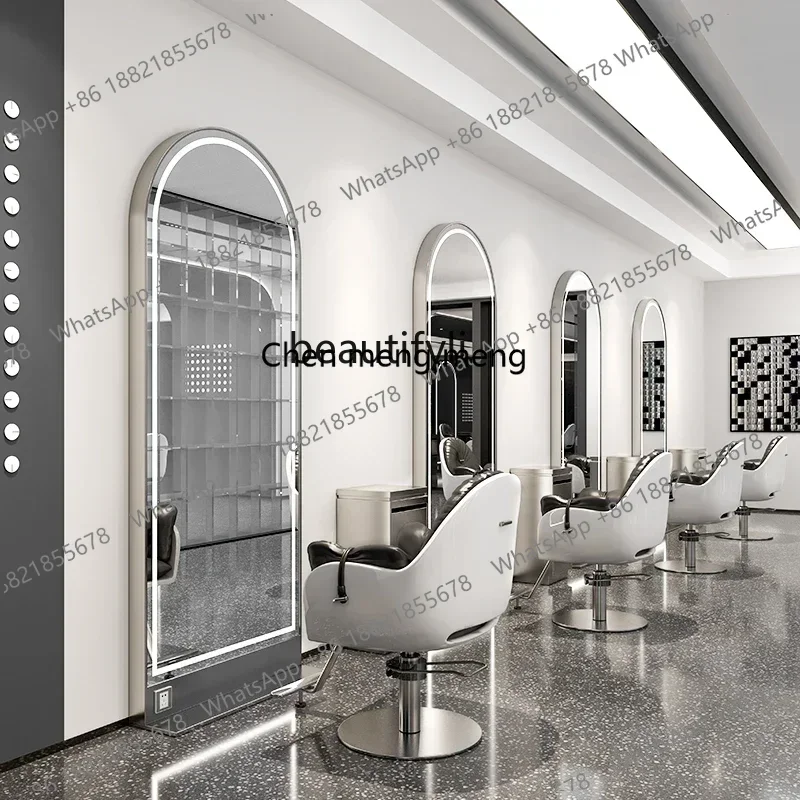 xx1Hair Salon Double-Sided Floor Mirror Hair Cutting Full-Length Mirror Barber Shop Single-Sided Mirror for Hair Salon