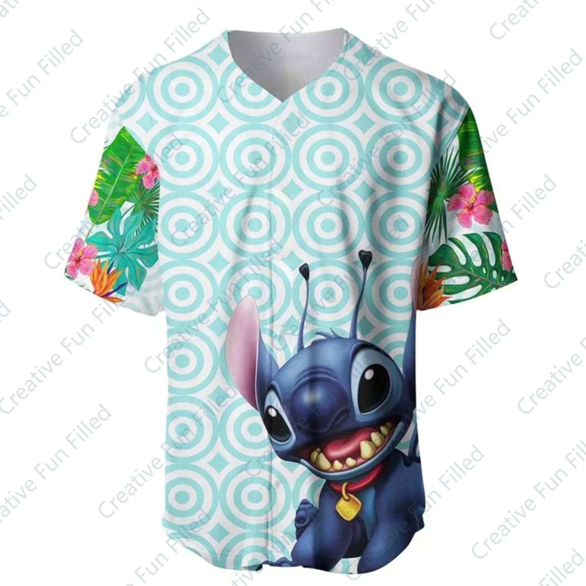 Disney Black Blue Personalized Unisex Cartoon Baseball Jersey Pattern T Shirt Disney Fans Loose and Breathable Top T-shirt