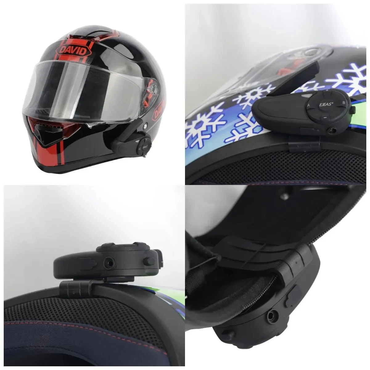 2/1PCS ​ Clip de montaje Base de cinta de doble cara para EJEAS Q7 V4 PLUS Q2 V7 Q8 motocicleta MS8 MS20 casco intercomunicador Bluetooth