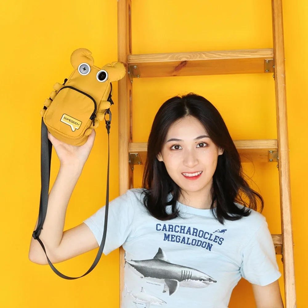 

Portable Casual Crab Shoulder Bag Oxford Cloth Large Capacity Canvas Crossbody Bag Storage Purse Cartoon Small Square Bag Gift