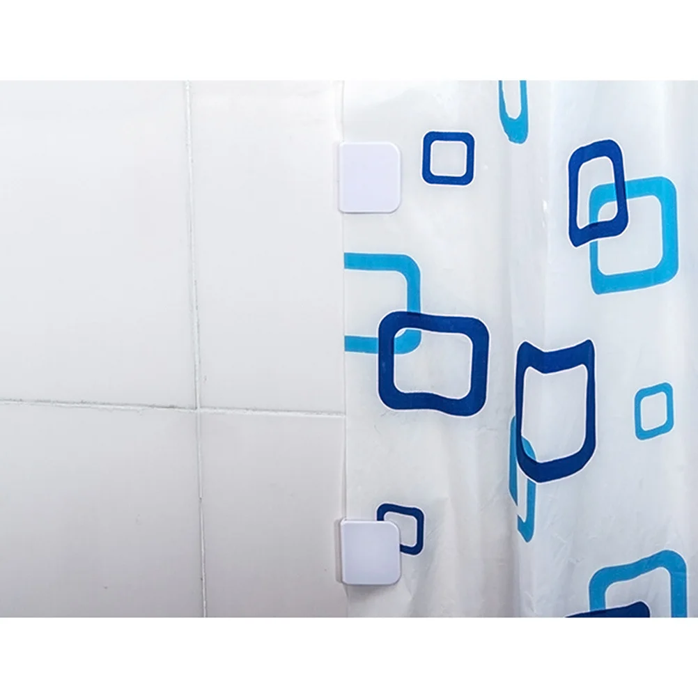 

2Pcs Windproof Shower Curtain Clips Self Adhesive Strong Hold Stop Protect Clips Prevent Water Spill Shower Guard Bathroom